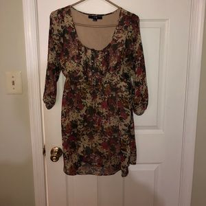 Flowery long sleeve dress